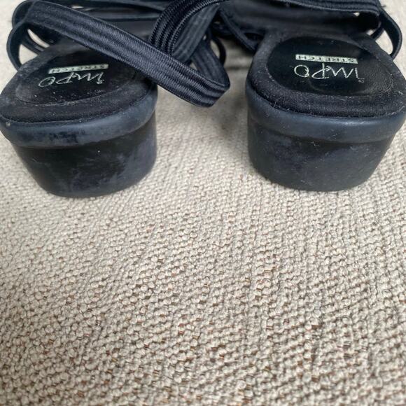 Strappy Sandals black size 7 comfy Transitional Fall Work Office Night Out - Picture 5 of 6